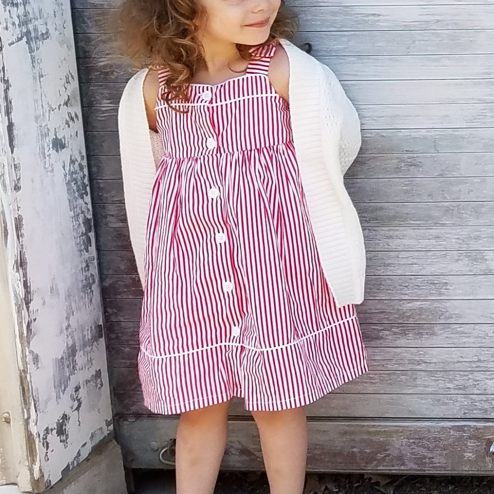 Red and White Striped Dress - Gymboree Size 3T